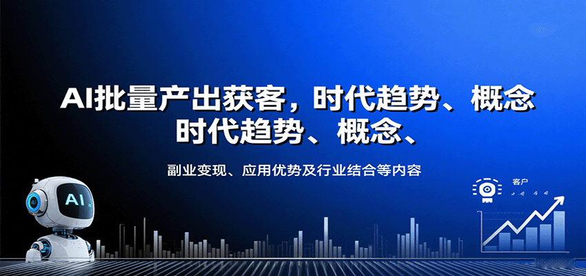 AI批量产出获客,时代趋势、概念、副业变现、应用优势及行业结合等内容-汉兴项目网创资源网