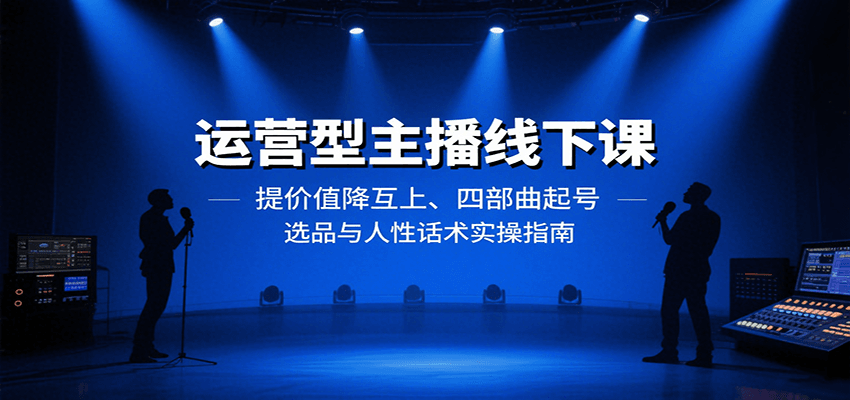 运营型主播线下课:提价值降互上、四部曲起号、选品与人性话术实操指南-汉兴项目网创资源网