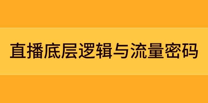 直播底层逻辑与流量密码:定位模型+案例拆解,急速流承接与数据优化全攻略-汉兴项目网创资源网