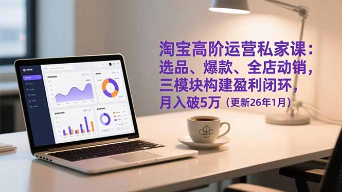淘宝高阶运营私家课：选品、爆款、全店动销，三模块构建盈利闭环，月入破5万(更新26年1月-汉兴项目网创资源网
