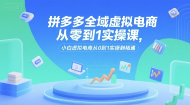 拼多多全域虚拟电商从零到1实操课，小白虚拟电商从0到1实操到精通-汉兴项目网创资源网