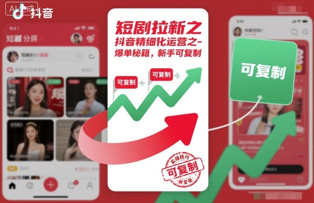 短剧拉新之抖音精细化运营之爆单秘籍,新手可复制-汉兴项目网创资源网