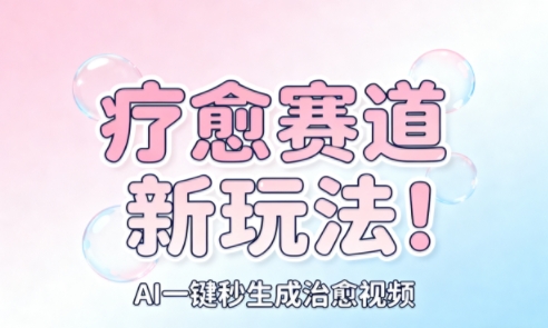 AI+疗愈+一键生成,一分钟一条素材,每天想要多少素材就多少素材,矩阵做,月入1W-汉兴项目网创资源网