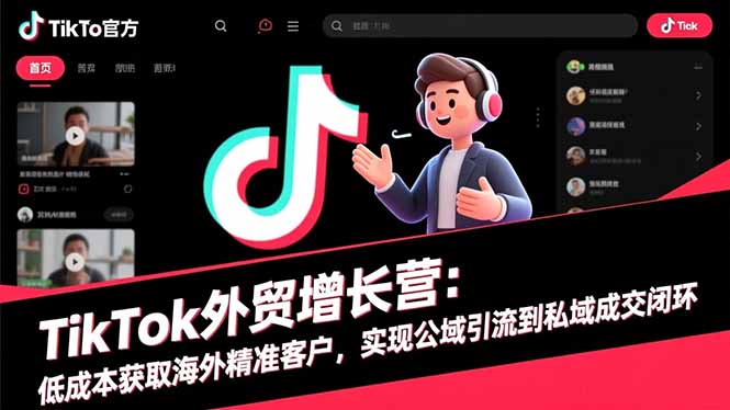 TikTok外贸增长营:低成本获取海外精准客户,实现公域引流到私域成交闭环-汉兴项目网创资源网