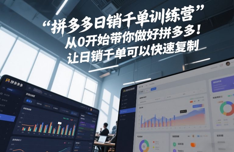 拼多多日销千单训练营，从0开始带你做好拼多多，让日销千单可以快速复制(更新26年1月)-汉兴项目网创资源网