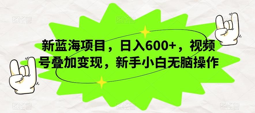 新蓝海项目，日入600+，视频号叠加变现，新手小白无脑操作【揭秘】-汉兴项目网创资源网