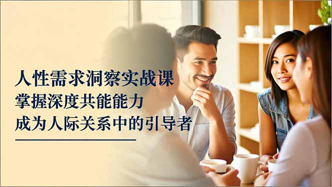 人性需求洞察实战课，掌握深度共感能力，成为人际关系中的引导者-汉兴项目网创资源网