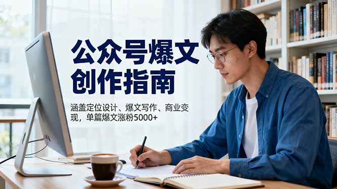 公众号爆文创作指南,涵盖定位设计+爆文写作+商业变现,单篇爆文涨粉5000+-汉兴项目网创资源网