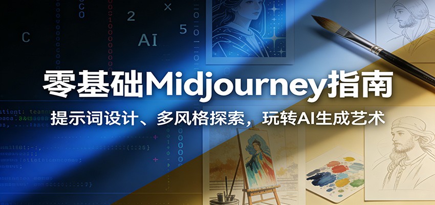 图片[1]-零基础Midjourney指南：提示词设计、多风格探索，玩转AI生成艺术-汉兴项目网创资源网