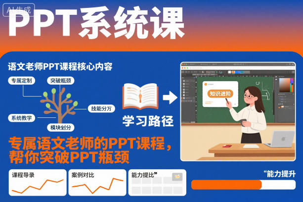 PPT系统课,专属语文老师的PPT课程,帮你突破PPT瓶颈-汉兴项目网创资源网