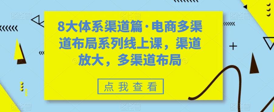 8大体系渠道篇·电商多渠道布局系列线上课，渠道放大，多渠道布局-汉兴项目网创资源网