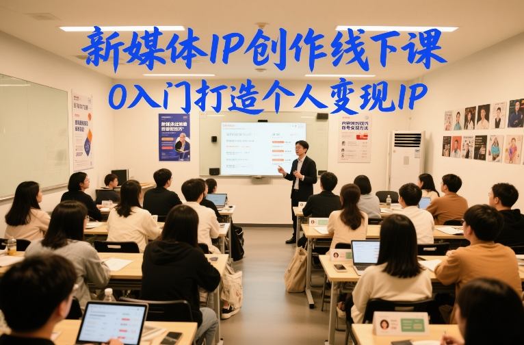 新媒体IP创作线下课，0入门打造个人变现IP-汉兴项目网创资源网