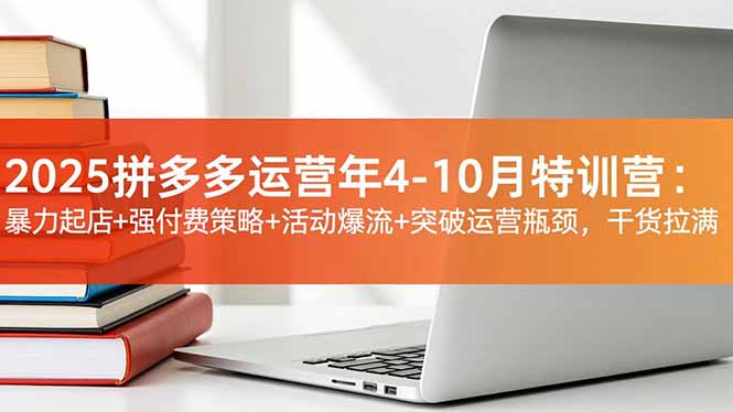 2025拼多多运营年4-10月特训营：暴力起店+强付费策略+活动爆流+突破运营瓶颈，干货拉满-汉兴项目网创资源网