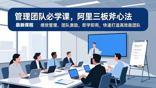 管理团队必学课，阿里三板斧心法、绩效管理、团队激励，即学即用，快速打造高效能团队-汉兴项目网创资源网