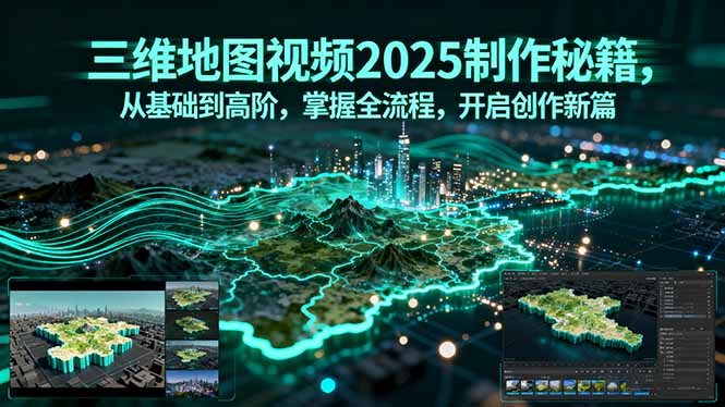 三维地图视频2025制作秘籍，从基础到高阶，掌握全流程，开启创作新篇-汉兴项目网创资源网