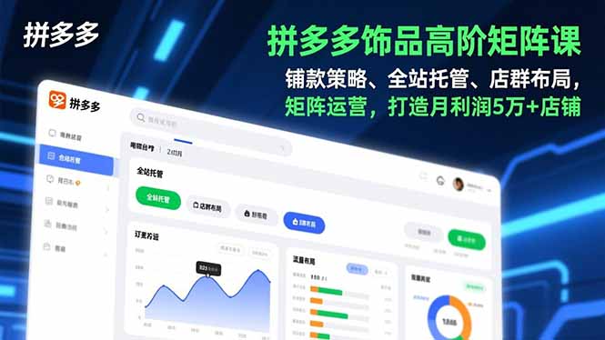 拼多多饰品高阶矩阵课，铺款策略、全站托管、店群布局，矩阵运营，打造月利润5万+店铺-汉兴项目网创资源网