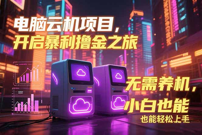 电脑云机项目 暴力撸金玩法，不需要养机 配置没有要求 单机100个窗口一...-汉兴项目网创资源网