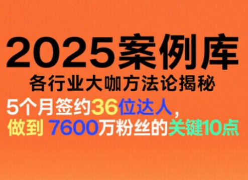 2025案例库，收录各行业大咖的方法论，各行业大咖方法论揭秘-汉兴项目网创资源网