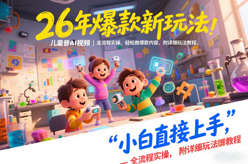 26年爆款新玩法，儿童科普AI视频，全流程实操，轻松做爆款内容，小白直接上手，附详细玩法教程-汉兴项目网创资源网