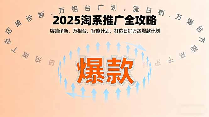 2025淘系推广全攻略，店铺诊断、万相台、智能计划，打造日销万级爆款计划-汉兴项目网创资源网