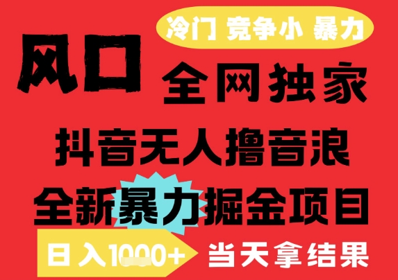25年6月高爆抖音无人直播最新撸音浪掘金项目，解放双手小白可做，无脑日入1k+，门槛低【揭秘】-汉兴项目网创资源网