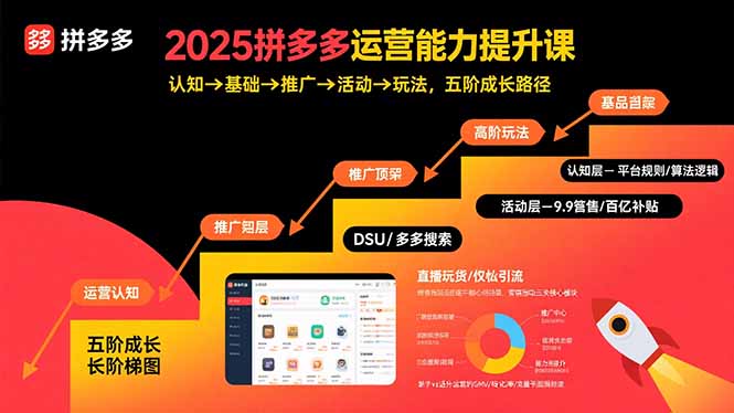 2025拼多多运营能力提升课：认知→基础→推广→活动→玩法，五阶成长路径-汉兴项目网创资源网