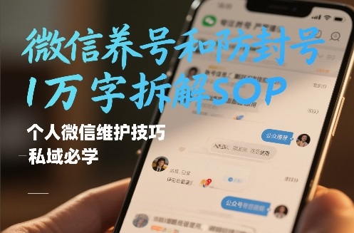 微信养号和防封号1万字拆解SOP，个人微信维护技巧，私域必学【文档】-汉兴项目网创资源网
