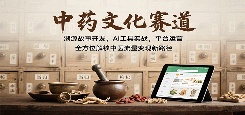 图片[1]-中药文化赛道：溯源故事开发，AI工具实战，平台运营，全方位解锁中医流量变现新路径-汉兴项目网创资源网