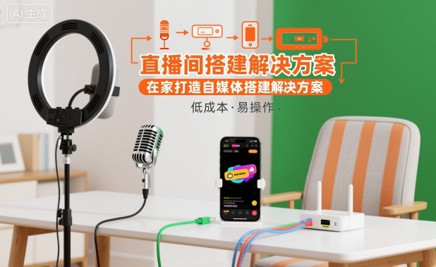 直播间搭建解决方案,在家打造自媒体搭建解决方案-汉兴项目网创资源网