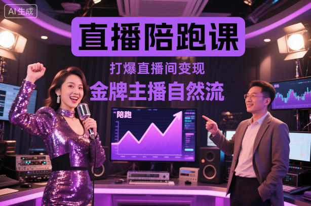 直播陪跑课，金牌主播自然流打爆直播间，复制高变现玩法-汉兴项目网创资源网