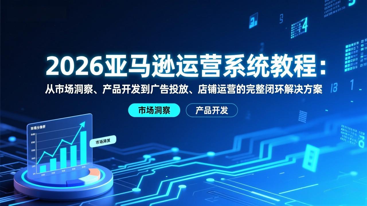 2026亚马逊运营系统教程:从市场洞察、产品开发到广告投放、店铺运营的完整闭环解决方案-汉兴项目网创资源网