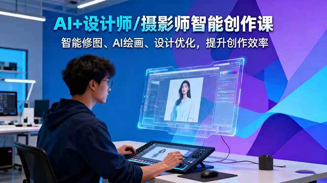 AI+设计师/摄影师智能创作课:智能修图、AI绘画、设计优化,提升创作效率-汉兴项目网创资源网