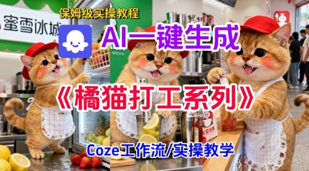Coze扣子工作流一键生成胖橘猫打工短视频，保姆级实操搭建教学-汉兴项目网创资源网