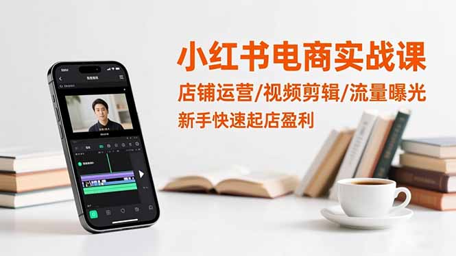 小红书电商实战课：店铺运营/视频剪辑/流量曝光，新手快速起店盈利-汉兴项目网创资源网