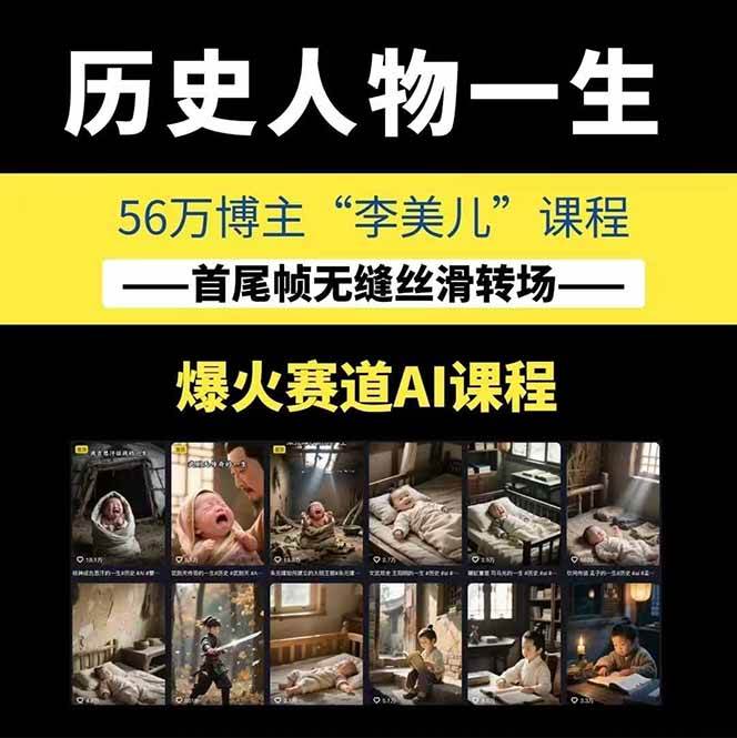 图片[1]-AI历史人物短视频创作，含IP打造、首尾帧无缝转场、智能体视频制作等核心教学内容-汉兴项目网创资源网