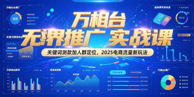 万相台无界推广实战课，关键词测款加人群定位，2025电商流量新玩法-汉兴项目网创资源网