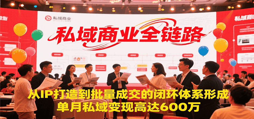 私域商业全链路，从IP打造到批量成交的闭环体系形成，单月私域变现600万-汉兴项目网创资源网