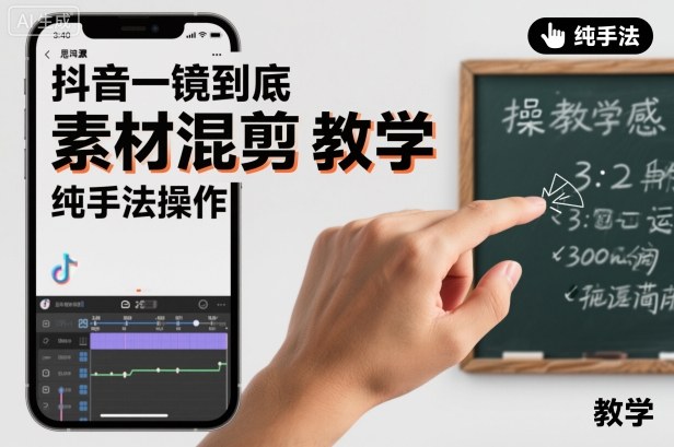 抖音一镜到底素材混剪教学,纯手法操作-汉兴项目网创资源网