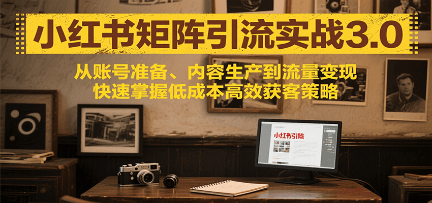 小红书矩阵引流3.0，从账号准备、内容生产到流量变现，快速掌握低成本高效获客策略-汉兴项目网创资源网