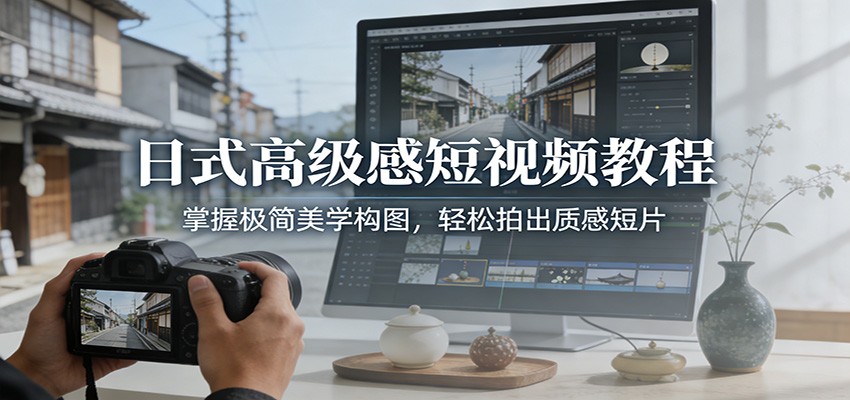 日式高级感短视频教程：掌握极简美学构图，轻松拍出质感短片-汉兴项目网创资源网