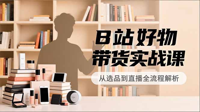 B站好物带货实战课，账号定位、选品拍摄、运营变现，全流程教学，实现UP主月入过万-汉兴项目网创资源网