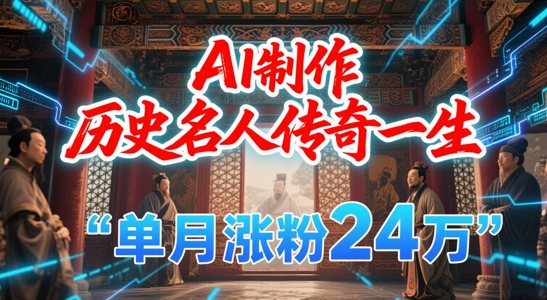 暴力起号！用AI制作历史名人传奇一生，单月涨粉24W，涨粉+变现赛道黑马来了-汉兴项目网创资源网