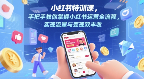 小红书特训课,手把手教你掌握小红书运营全流程,实现流量与变现双丰收
