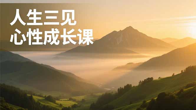 人生三见心性成长课，见天地众生自己，搞透人性安顿身心，活出清晰自我，内在富足无价-汉兴项目网创资源网