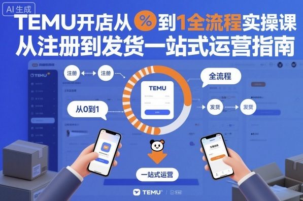 TEMU开店从0到1全流程实操课,从注册到发货一站式运营指南-汉兴项目网创资源网