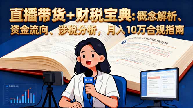 直播带货+财税宝典:概念解析、资金流向、涉税分析,月入10万合规指南-汉兴项目网创资源网