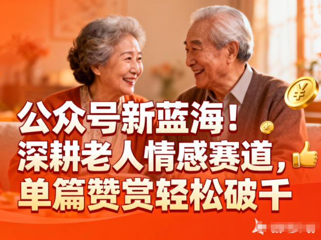 公众号新蓝海!深耕老人情感赛道,单篇赞赏轻松破1k-汉兴项目网创资源网