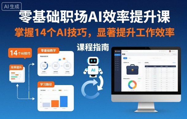 零基础职场AI效率提升课,掌握14个AI技巧,显著提升工作效率-汉兴项目网创资源网