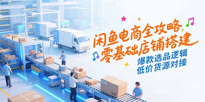 闲鱼电商全攻略，零基础店铺搭建，爆款选品逻辑，低价货源对接-汉兴项目网创资源网