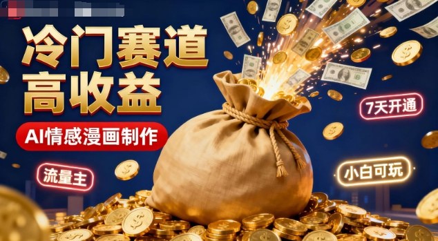 公众号冷门赛道,用AI做情感漫画,7天开通流量主,操作简单,小白可玩-汉兴项目网创资源网